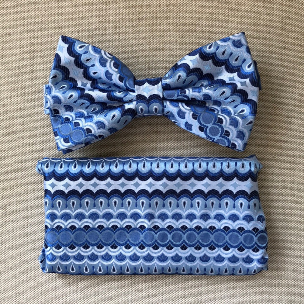 BOWS to MEN! Stacy Adams Bow Tie and Pocket Square Set - Picture 2 of 5